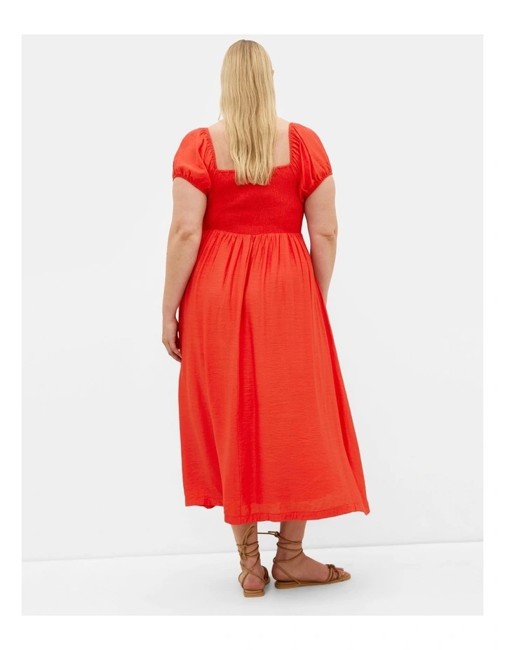 Abbigail Split Midi Dress in Watermelon image 2