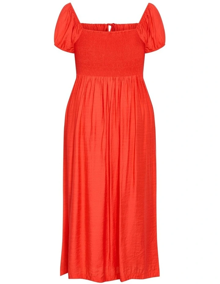 Abbigail Split Midi Dress in Watermelon image 4