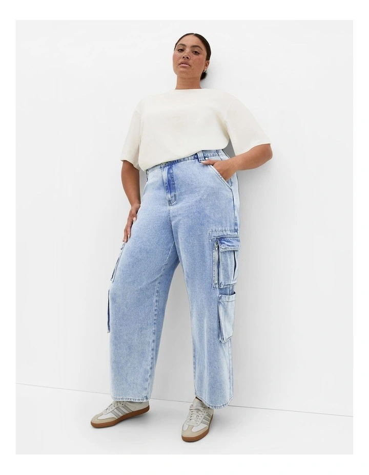 Harley Fit Cass Cargo Jeans in Light Wash image 1