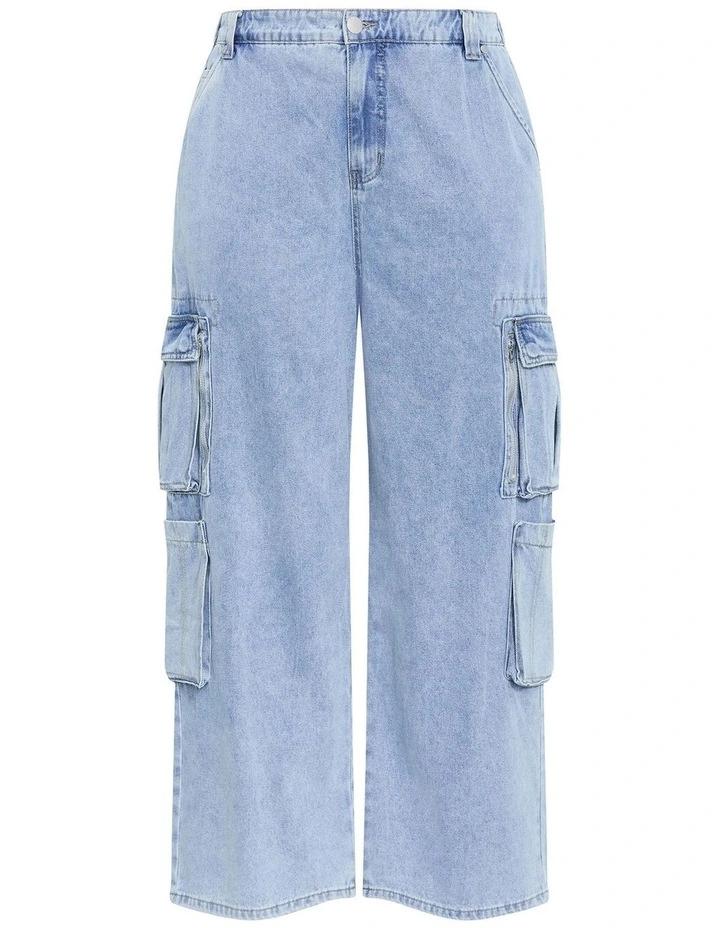 Harley Fit Cass Cargo Jeans in Light Wash image 3