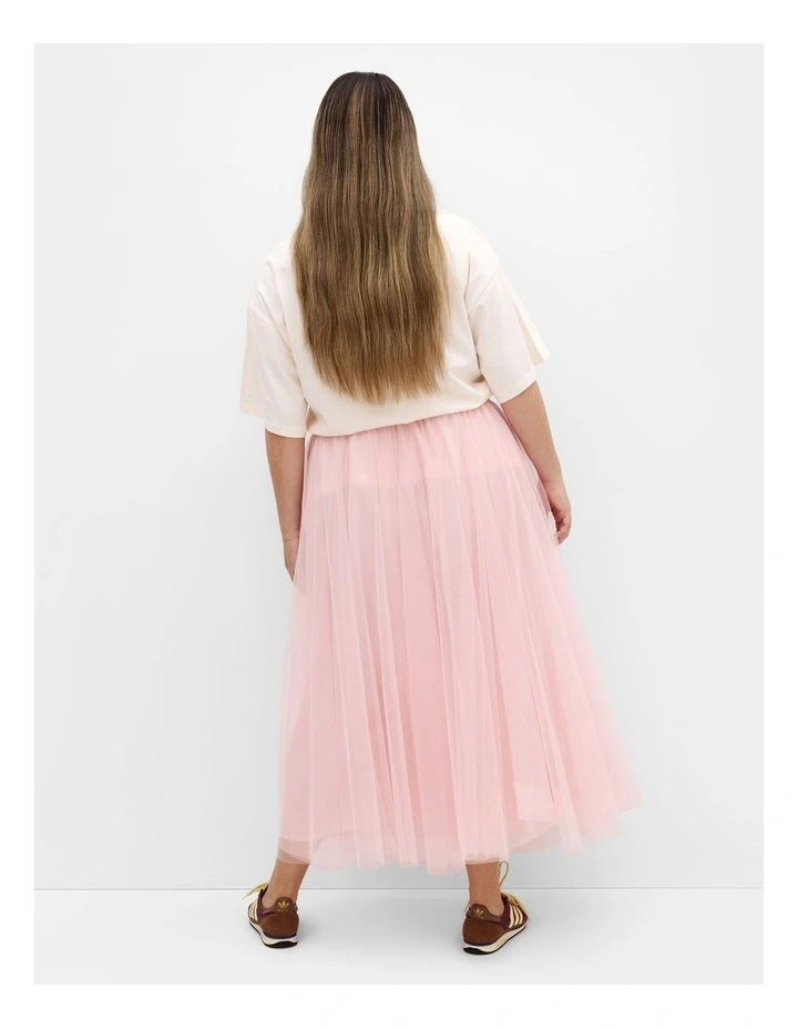 Cecelia Tulle Midi Skirt in Soft Pink image 2