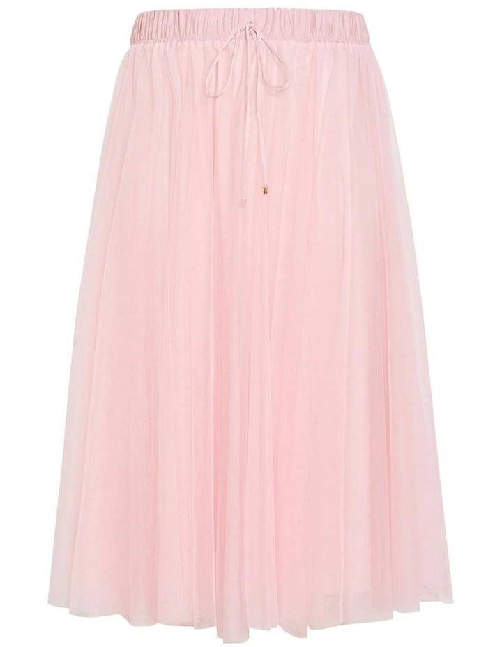 Cecelia Tulle Midi Skirt in Soft Pink image 3