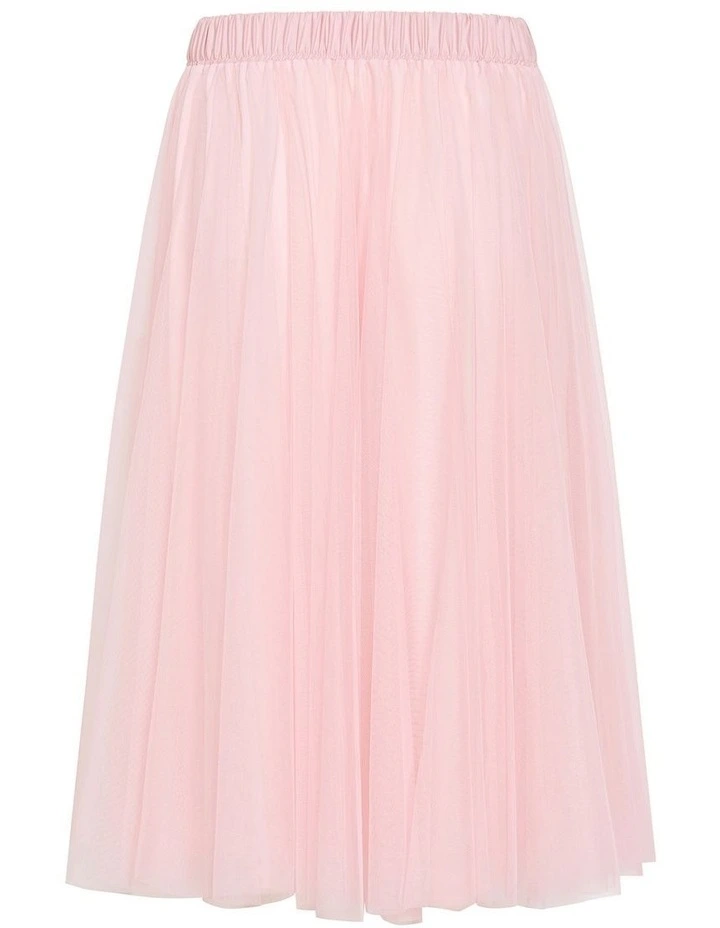 Cecelia Tulle Midi Skirt in Soft Pink image 4