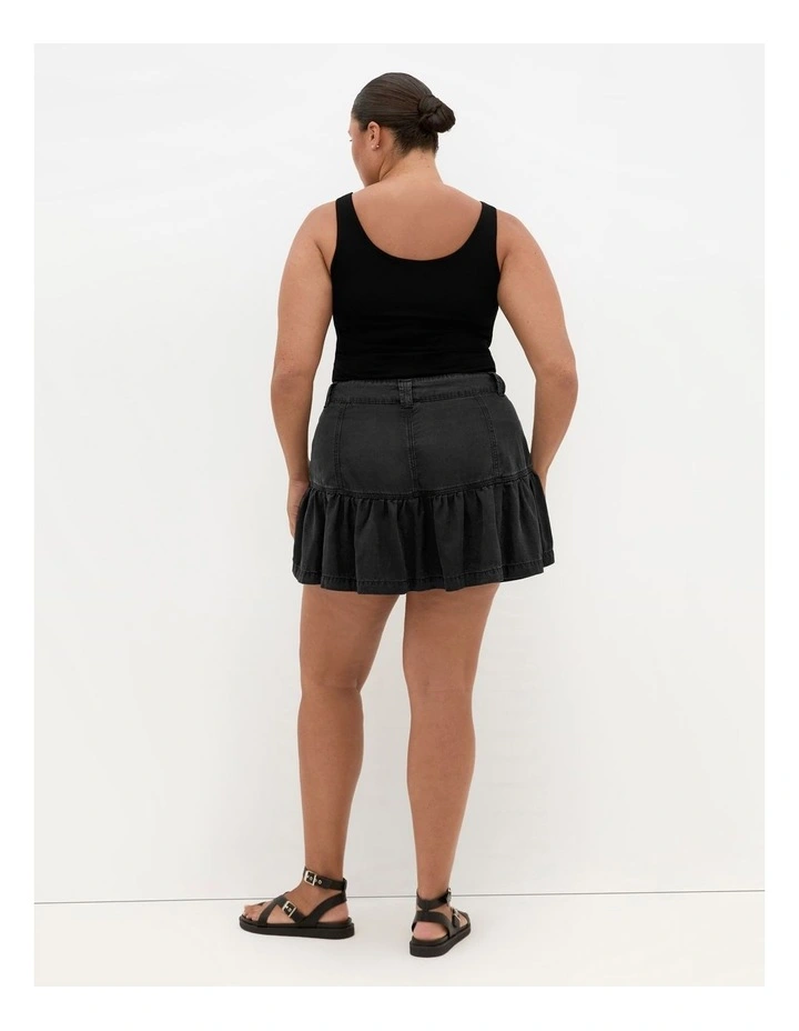 Lola Chambray Denim Skort in Black Wash image 2