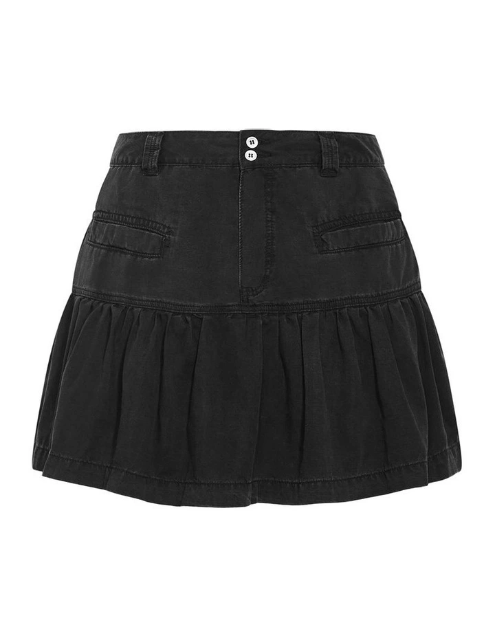 Lola Chambray Denim Skort in Black Wash image 3
