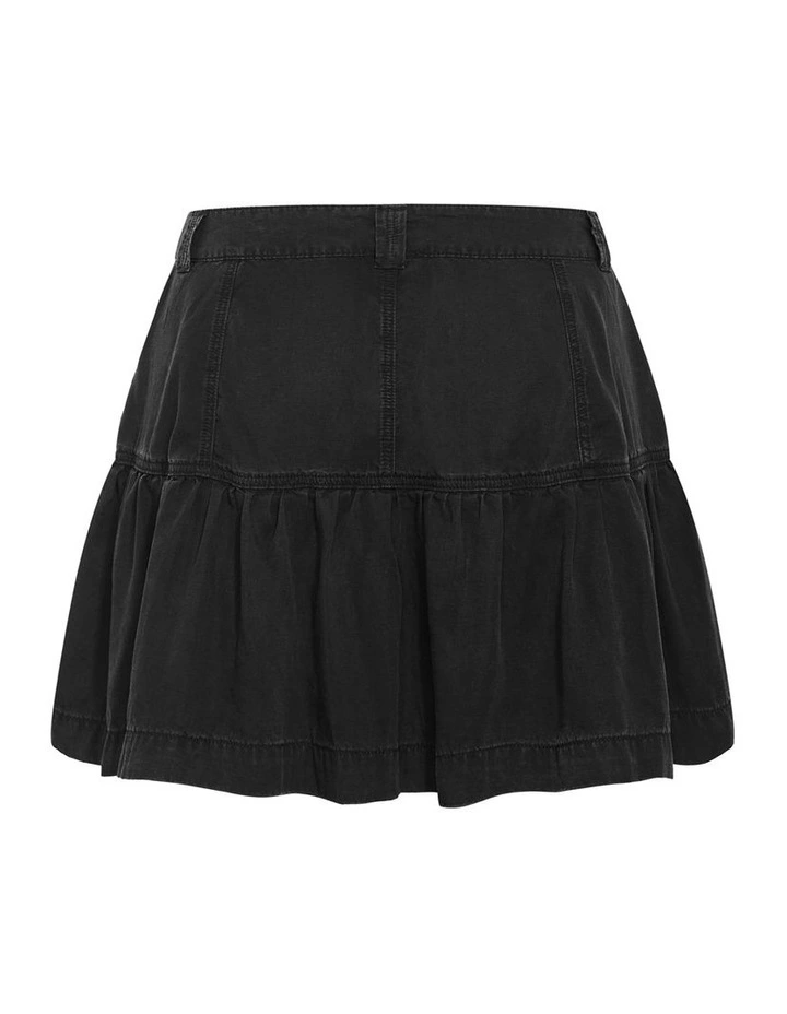 Lola Chambray Denim Skort in Black Wash image 4