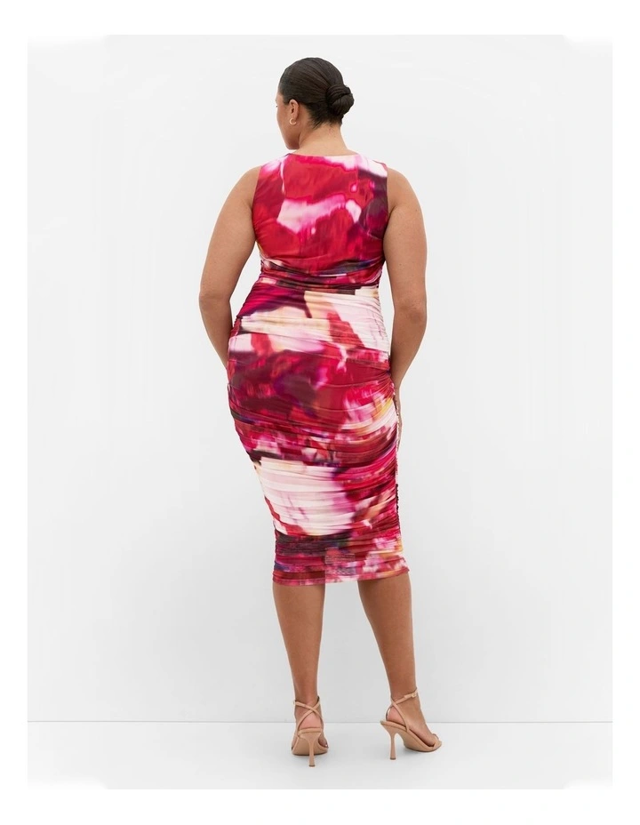 Livia Ruched Print Skirt in Pink image 2