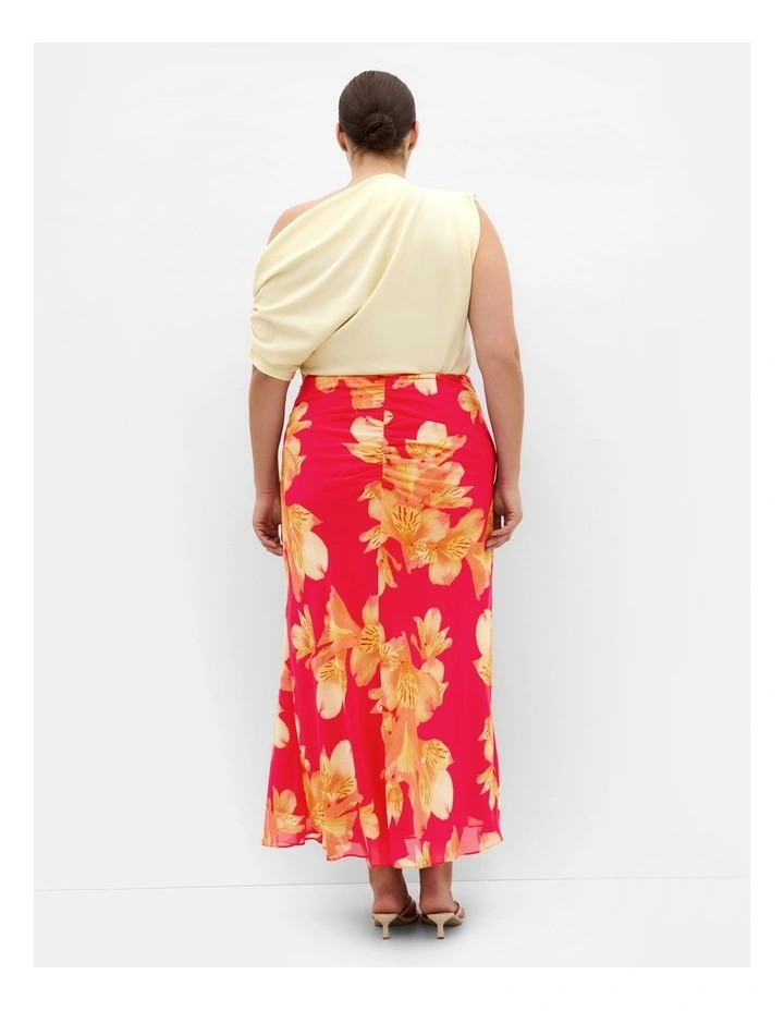 Soiree Print Maxi Skirt in Fuchsia image 2