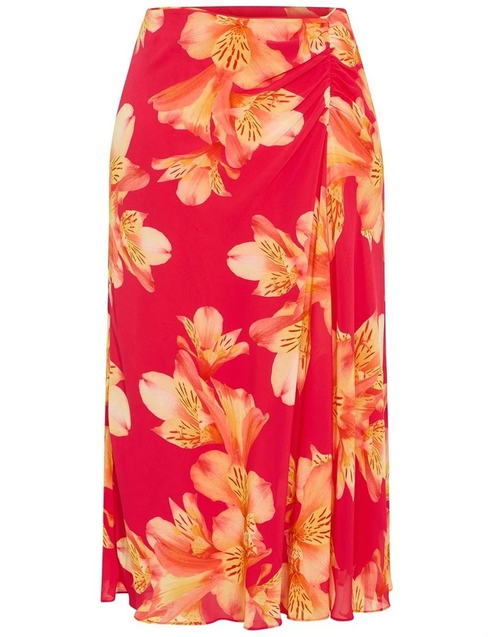 Soiree Print Maxi Skirt in Fuchsia image 3