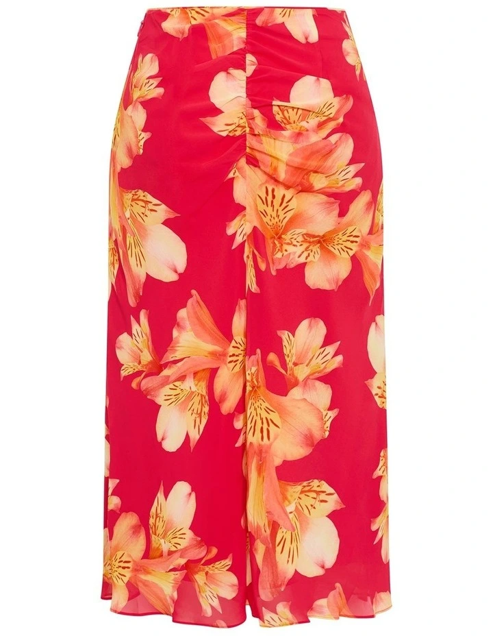 Soiree Print Maxi Skirt in Fuchsia image 4