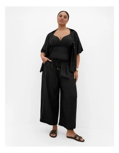 Poolside Wide Leg Pant in Black