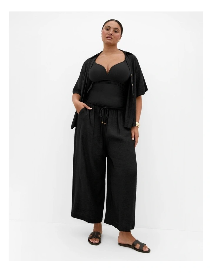 Poolside Wide Leg Pant in Black image 1