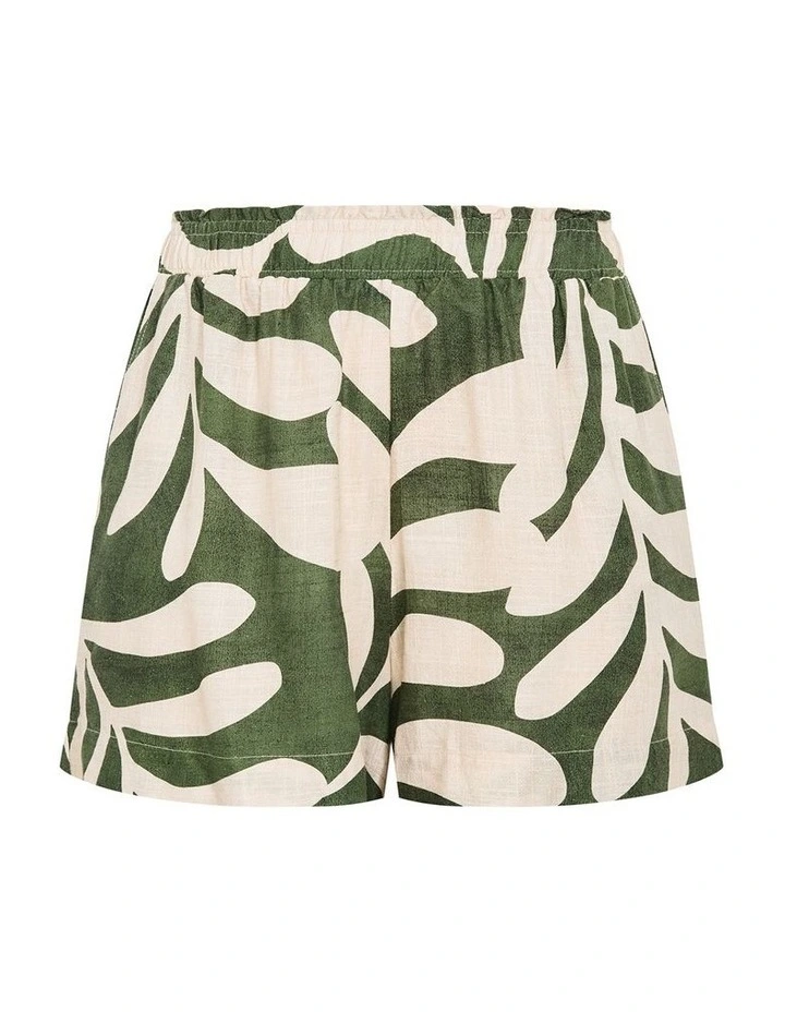 Plus Size Taranto Print Short in moss image 3