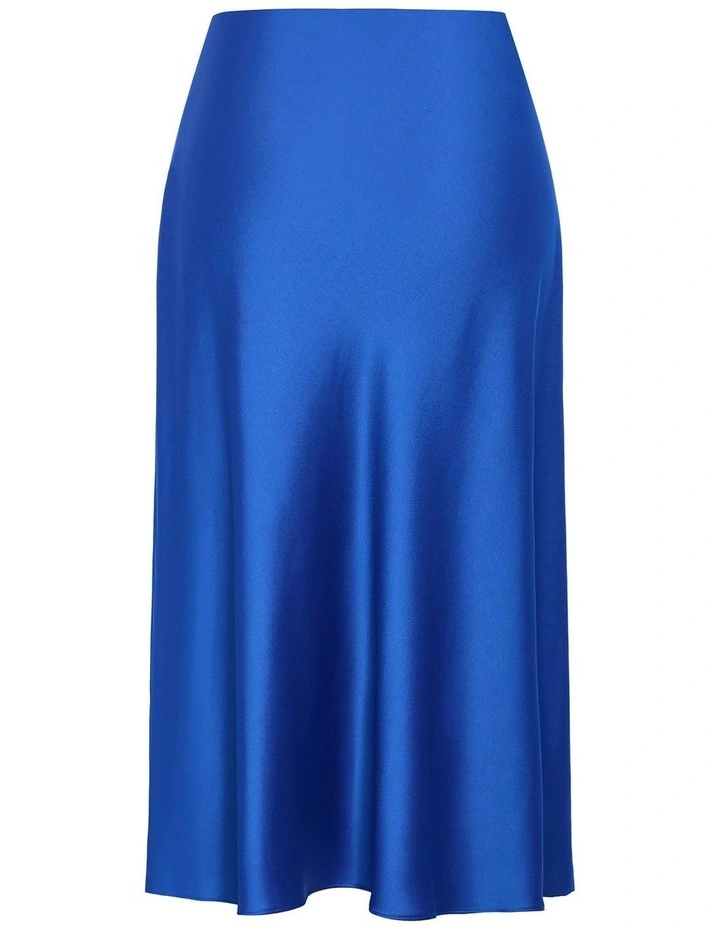 Miranda Satin Midi Skirt in Cerulean image 4