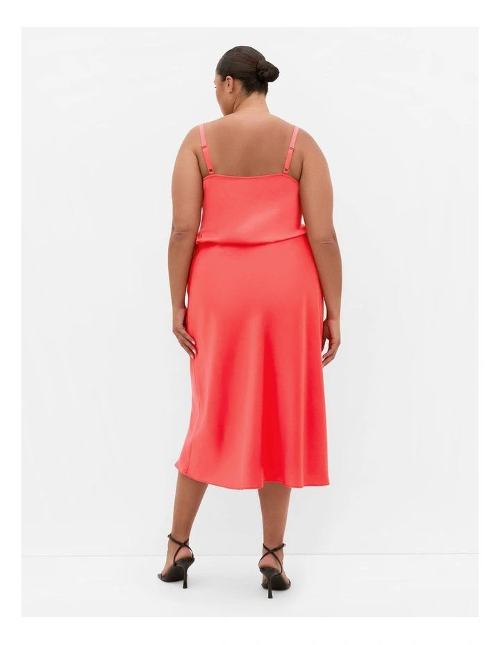 Miranda Satin Midi Skirt in Watermelon image 2
