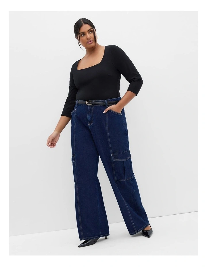 Anny Square Neck Top in Black image 1