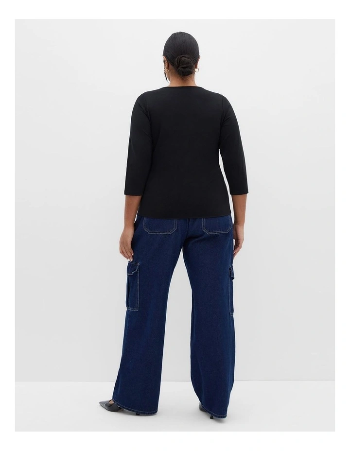 Anny Square Neck Top in Black image 2