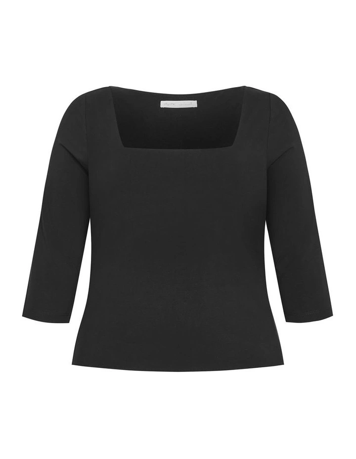 Anny Square Neck Top in Black image 3