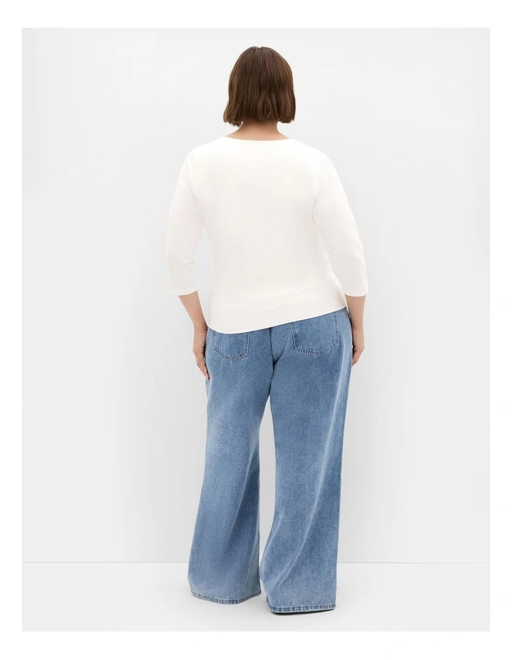 Anny Square Neck Top in Ivory image 2