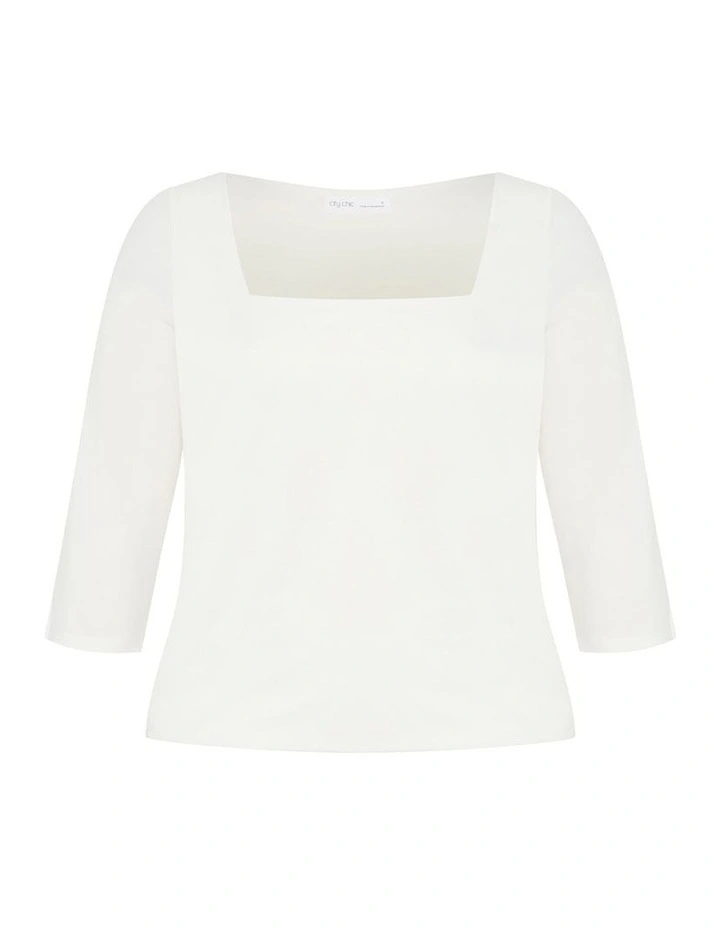 Anny Square Neck Top in Ivory image 3