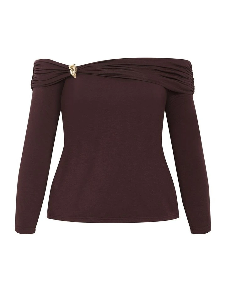 Buckle Detail Top in Chocolate image 3