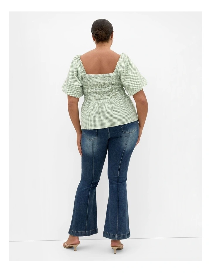 Blaire Gingham Top in Soft Sage image 2