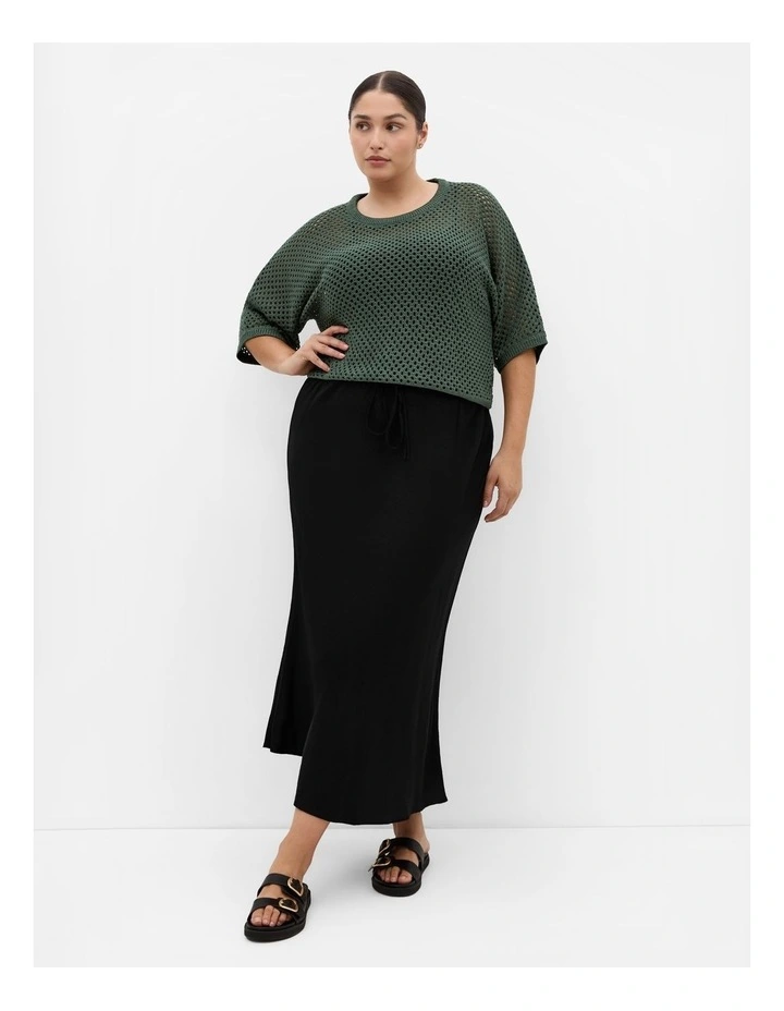 Crochet Knit Top in Forest Green image 1