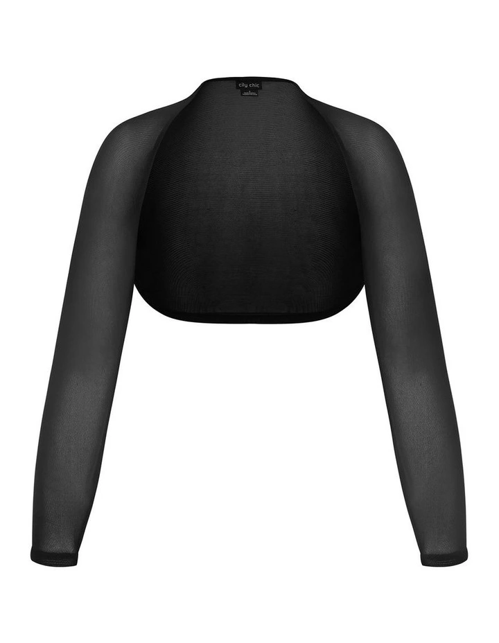 Mesh Love Shrug in Black image 3