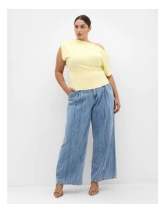 Imani Off Shoulder Top in Lemon Drop