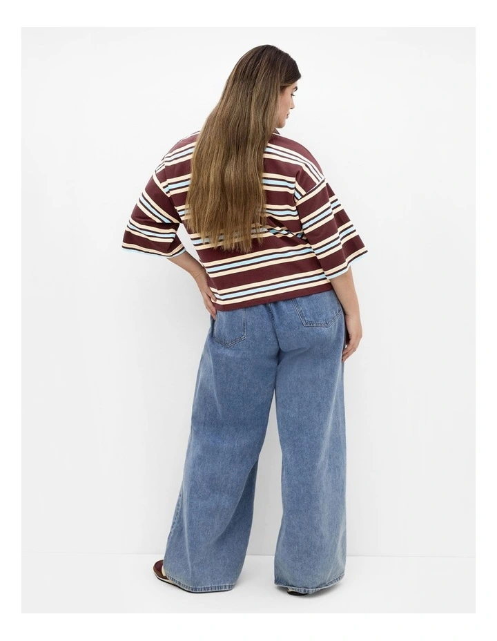 Rugby Polo Oversized Tee in Choc Cherry image 2