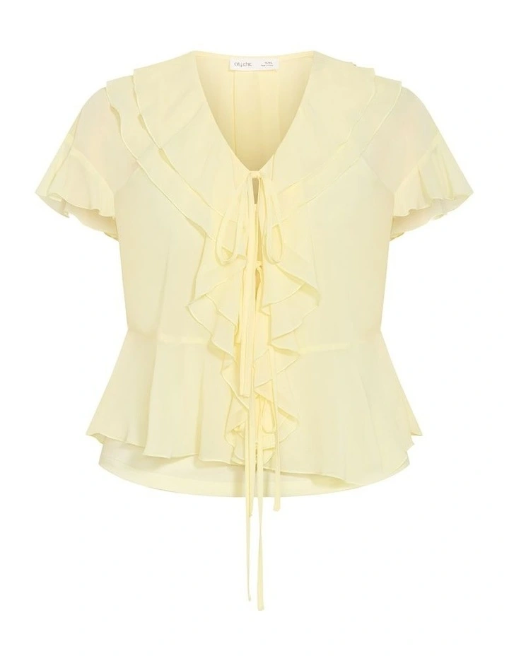 Lush Frill Top in Lemon image 2