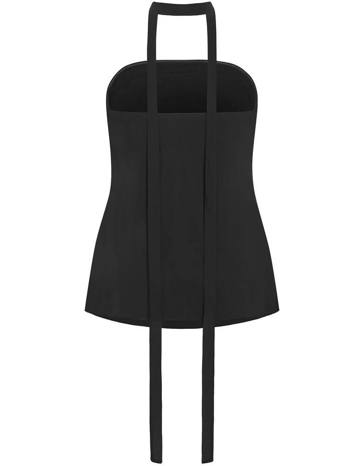 Soiree Neck Tie Detail Top in Black image 4