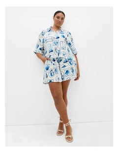 Liana Print Shirt in Amalfi Postcard