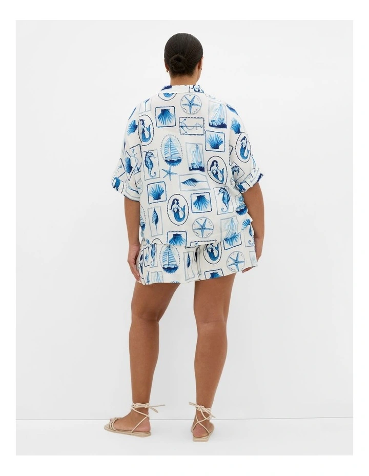 Liana Print Shirt in Amalfi Postcard image 2