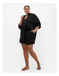 Poolside Cover Up Shirt in Black
