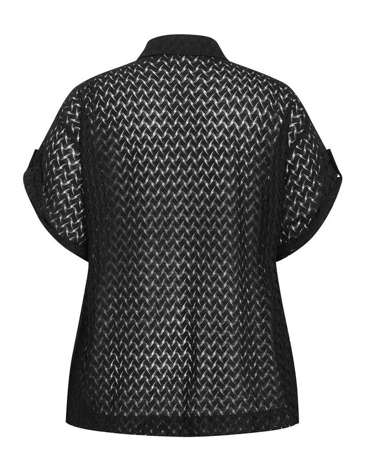 Andros Jacquard Knit Shirt in Black image 4