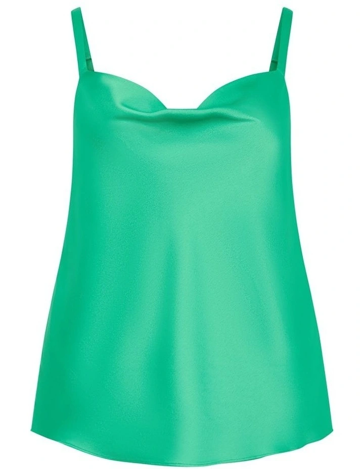 Cowl Neck Satin Cami in Greenstone image 3