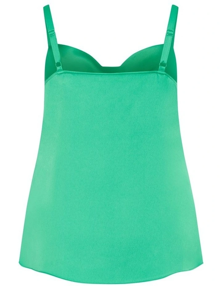 Cowl Neck Satin Cami in Greenstone image 4