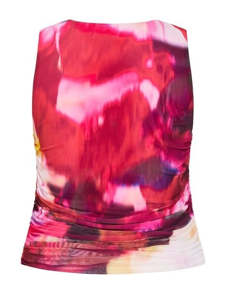 Lidia Ruched Print Top in Colour Burst image 4
