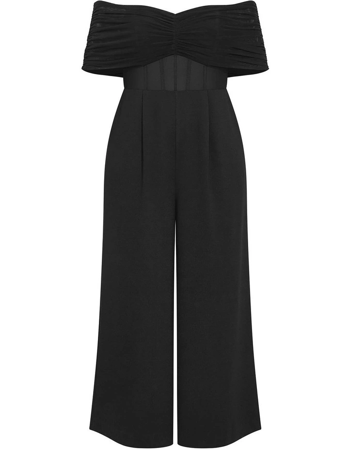 Lana Off Shoulder Jumpsuit in Black image 3