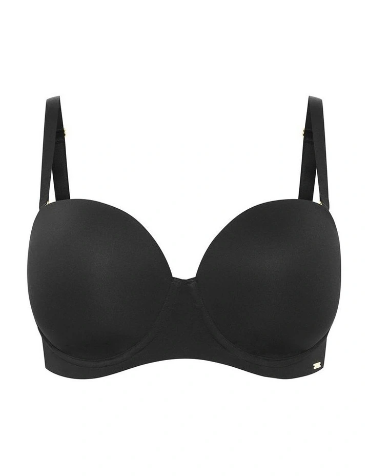 Luxe Microfibre Strapless Bra in Black image 3