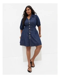 Lexie Denim Mini Dress in Dark Wash