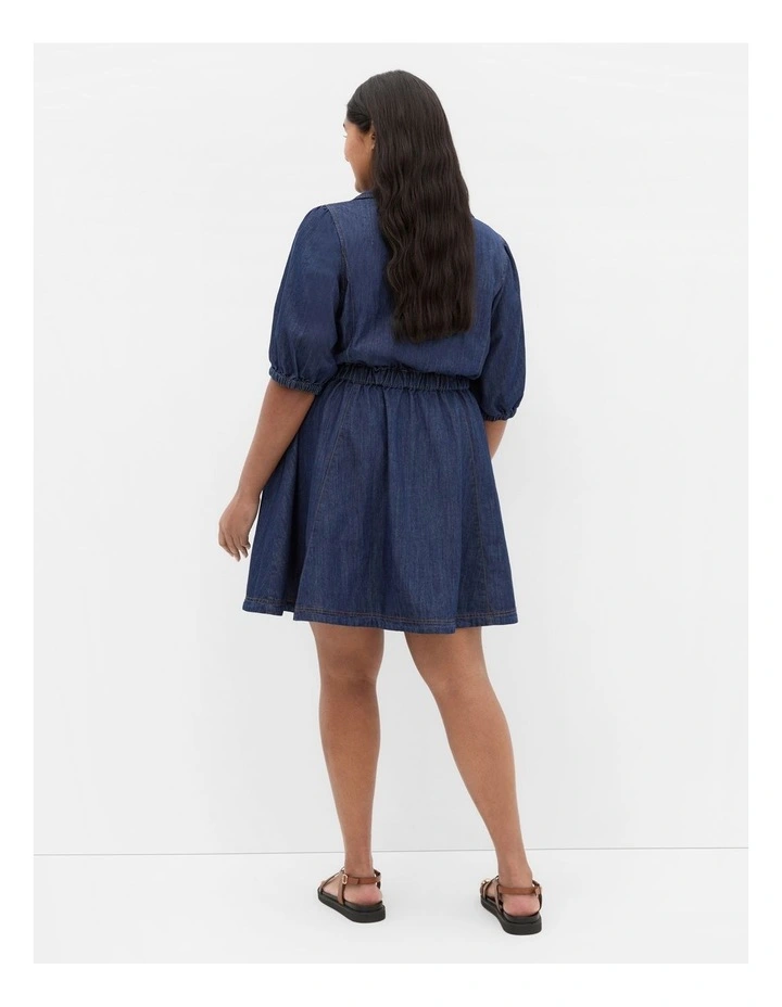 Plus Size Lexie Denim Mini Dress in dark wash image 2