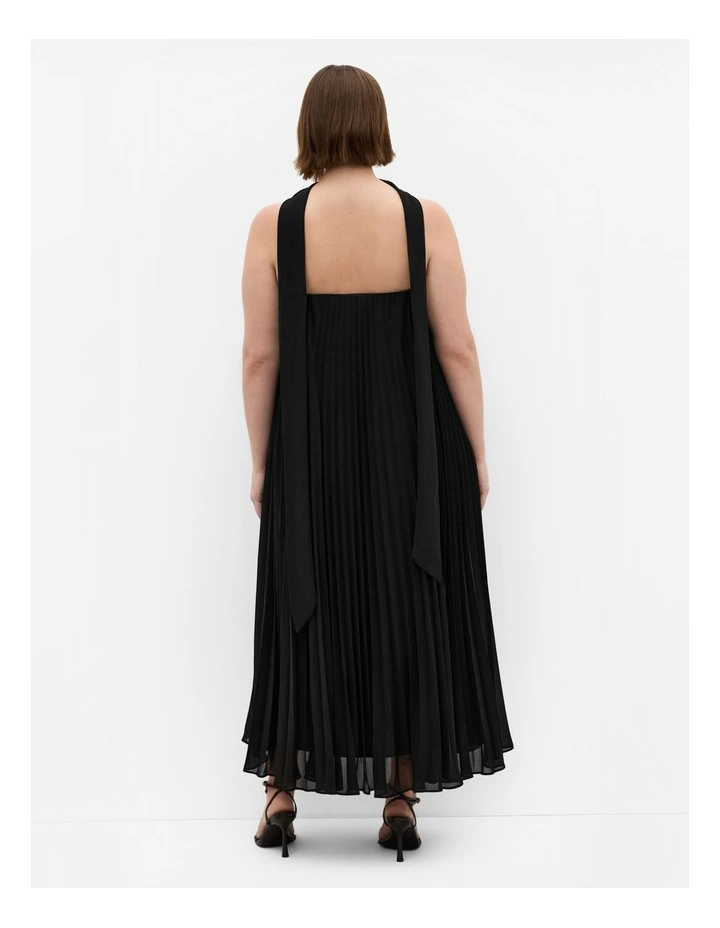 Aida Strapless Pleat Maxi Dress in Black image 2