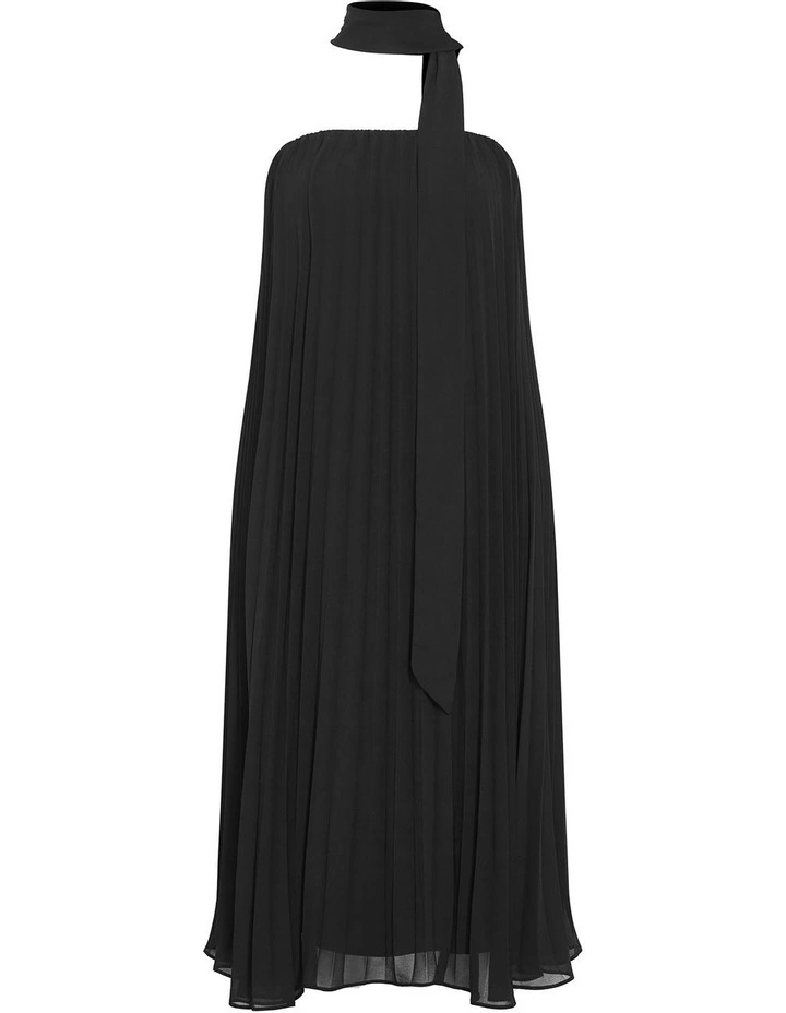 Aida Strapless Pleat Maxi Dress in Black image 3