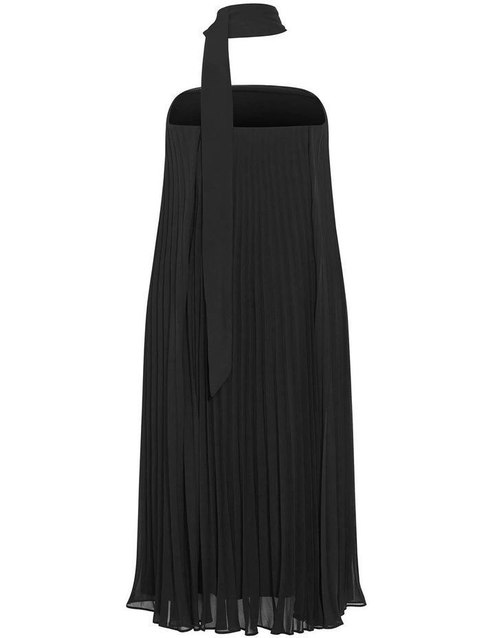 Aida Strapless Pleat Maxi Dress in Black image 4