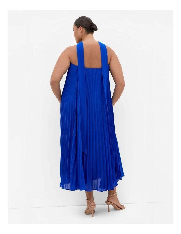 Aida Strapless Pleat Maxi Dress in Cobalt image 2