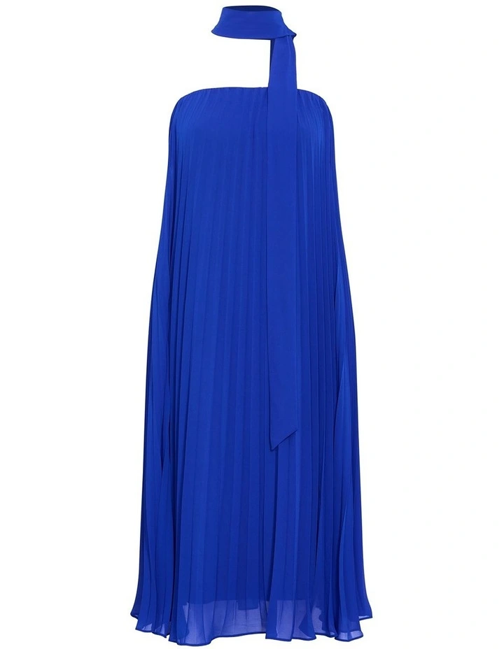 Aida Strapless Pleat Maxi Dress in Cobalt image 3