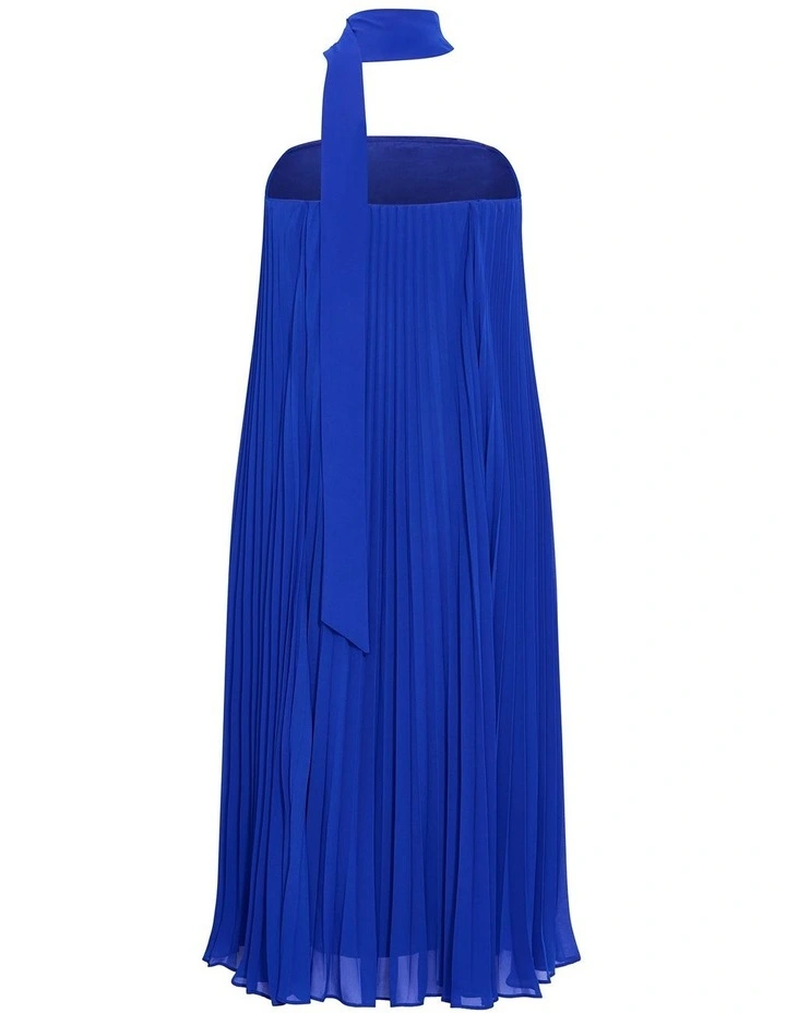 Aida Strapless Pleat Maxi Dress in Cobalt image 4
