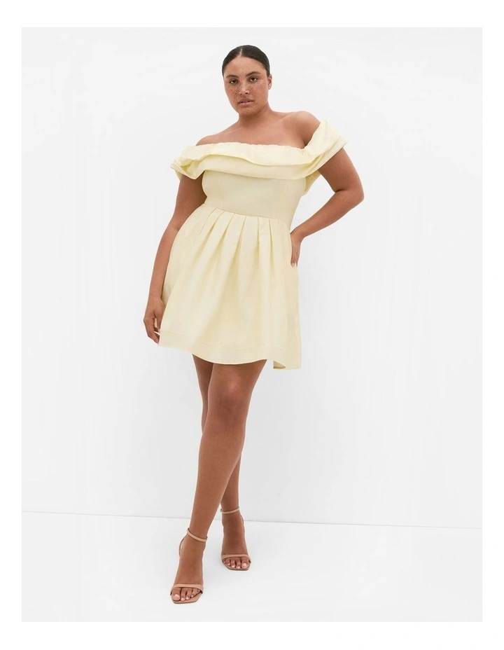 Plus Size Mayah Mini Dress in lemon image 1